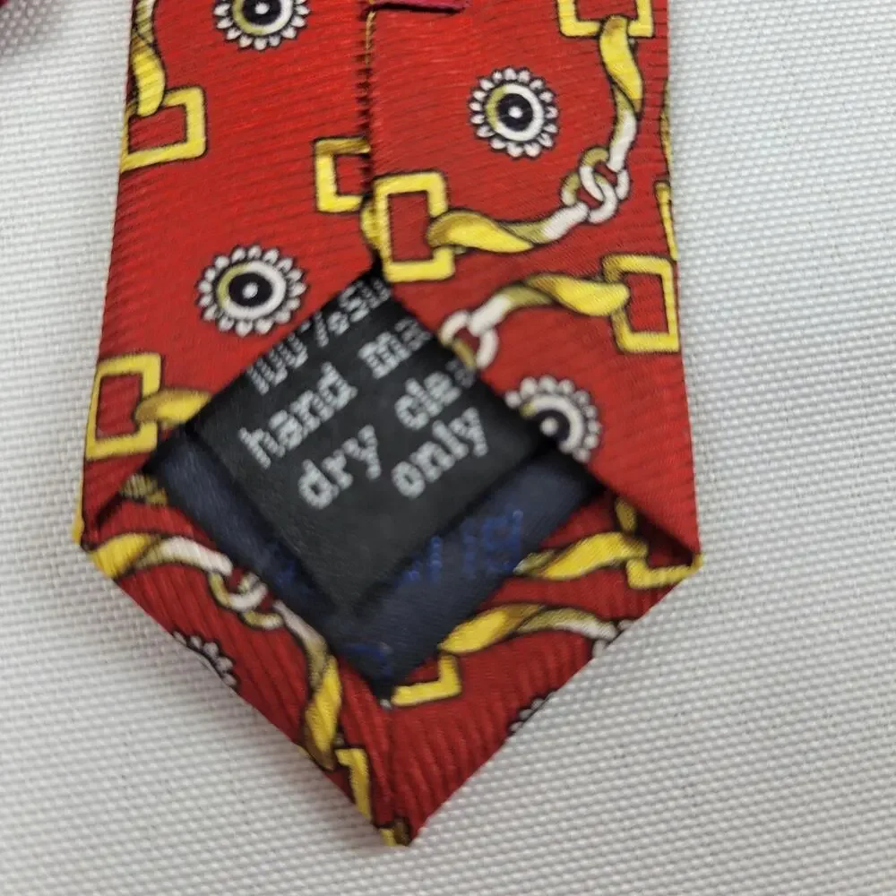 BIJOUX TERNER Red Horsebit 100% Silk Neck Tie 62